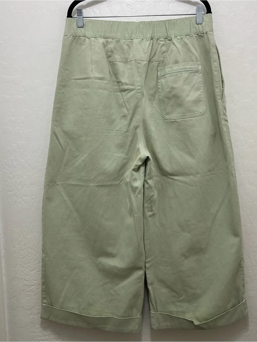 Free People After Love Roll Cuff Wide Leg Pants Size M Light Green